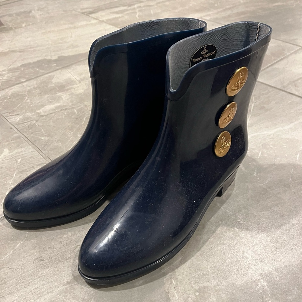 Vivienne Westwood Anglomania x Melissa Three-Button Rain Boots size 8